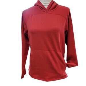 Prana Women's Red Club Hoodie Sweatshirt Fabric Hood Pockets Pullover Size L